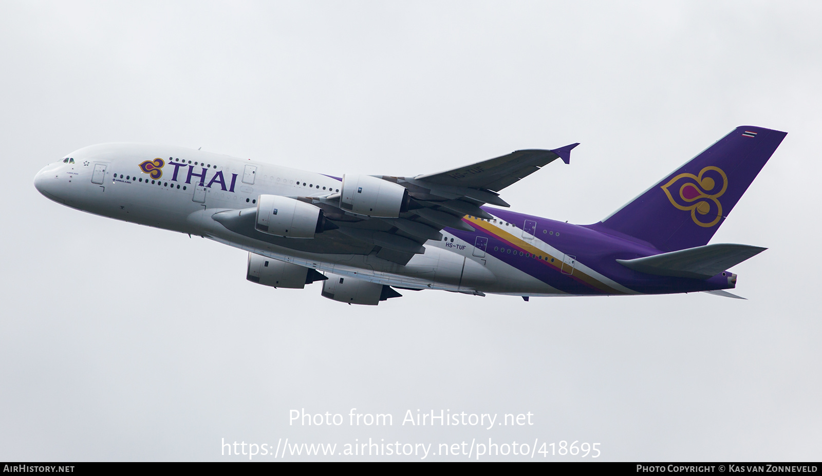 Aircraft Photo of HS-TUF | Airbus A380-841 | Thai Airways International | AirHistory.net #418695