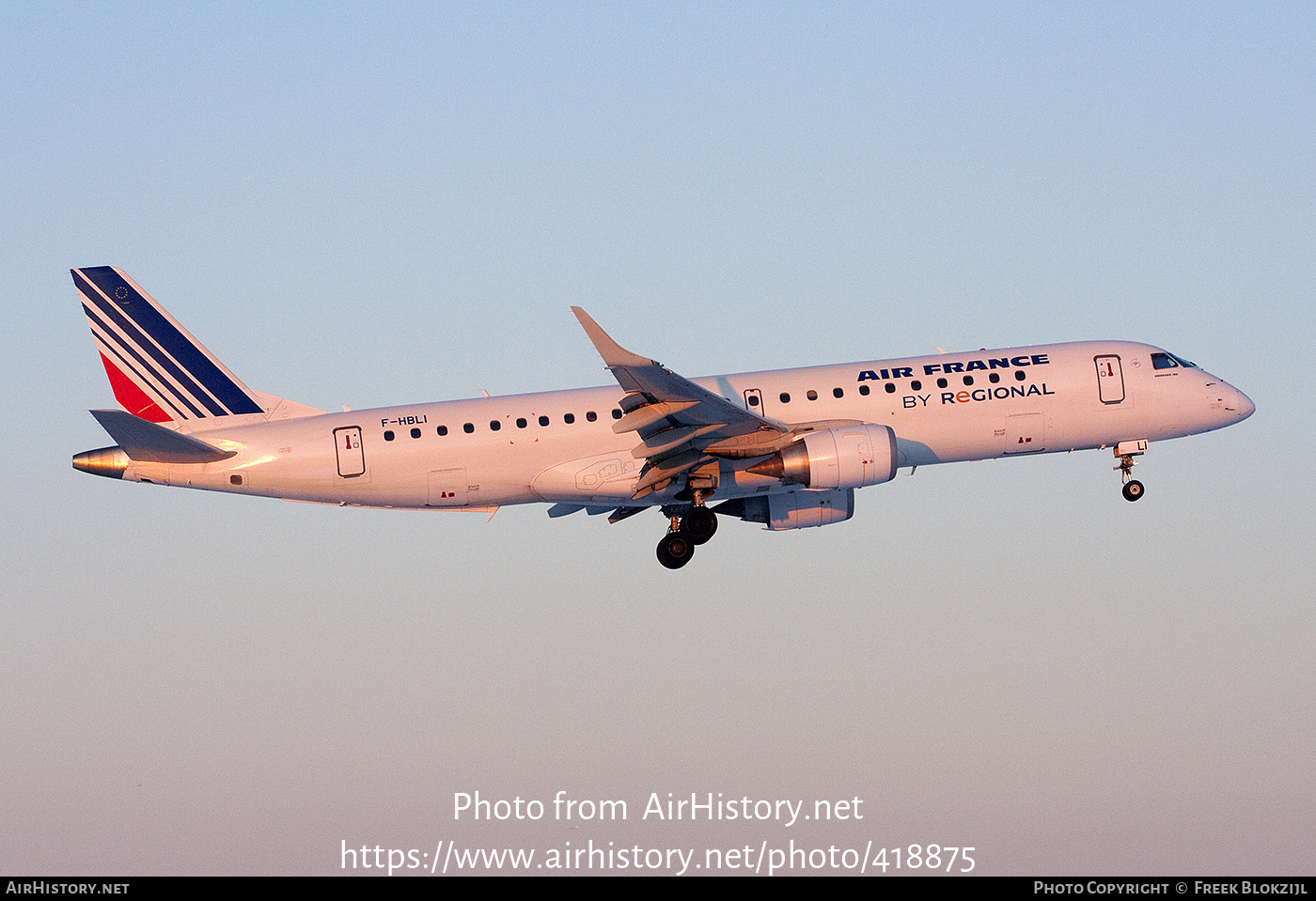 Aircraft Photo of F-HBLI | Embraer 190STD (ERJ-190-100STD) | Air France | AirHistory.net #418875