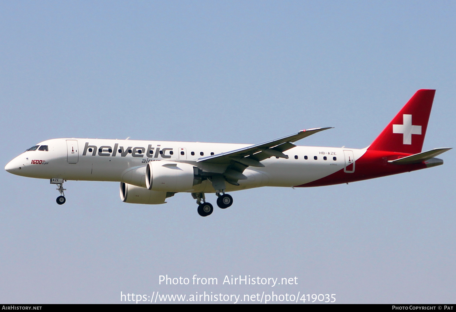 Aircraft Photo of HB-AZE | Embraer 190-E2 (ERJ-190-300) | Helvetic Airways | AirHistory.net #419035