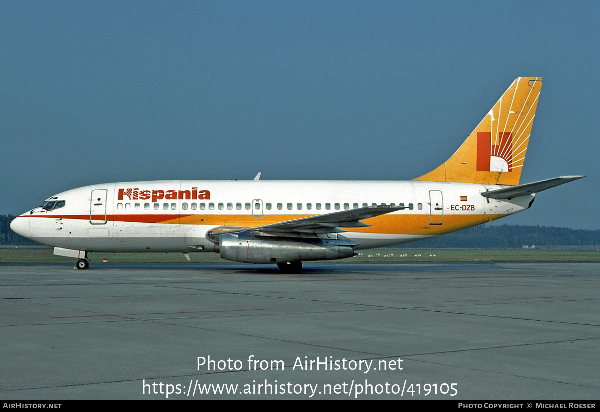 Aircraft Photo of EC-DZB | Boeing 737-248C | Hispania Líneas Aéreas | AirHistory.net #419105