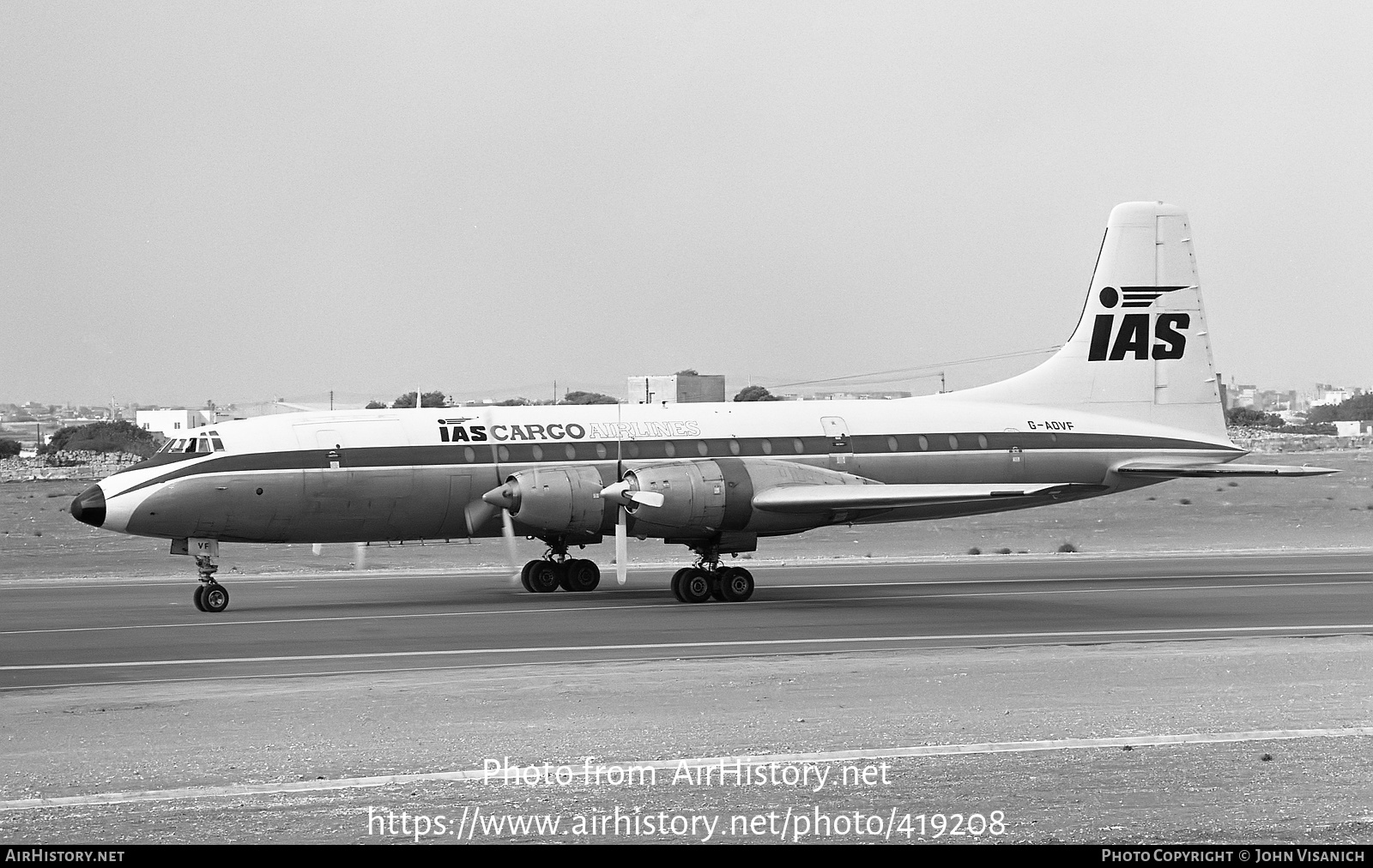 Aircraft Photo of G-AOVF | Bristol 175 Britannia 312F | IAS Cargo Airlines - International Aviation Services | AirHistory.net #419208