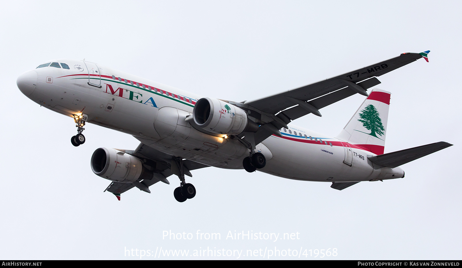 Aircraft Photo of T7-MRB | Airbus A320-214 | MEA - Middle East Airlines | AirHistory.net #419568