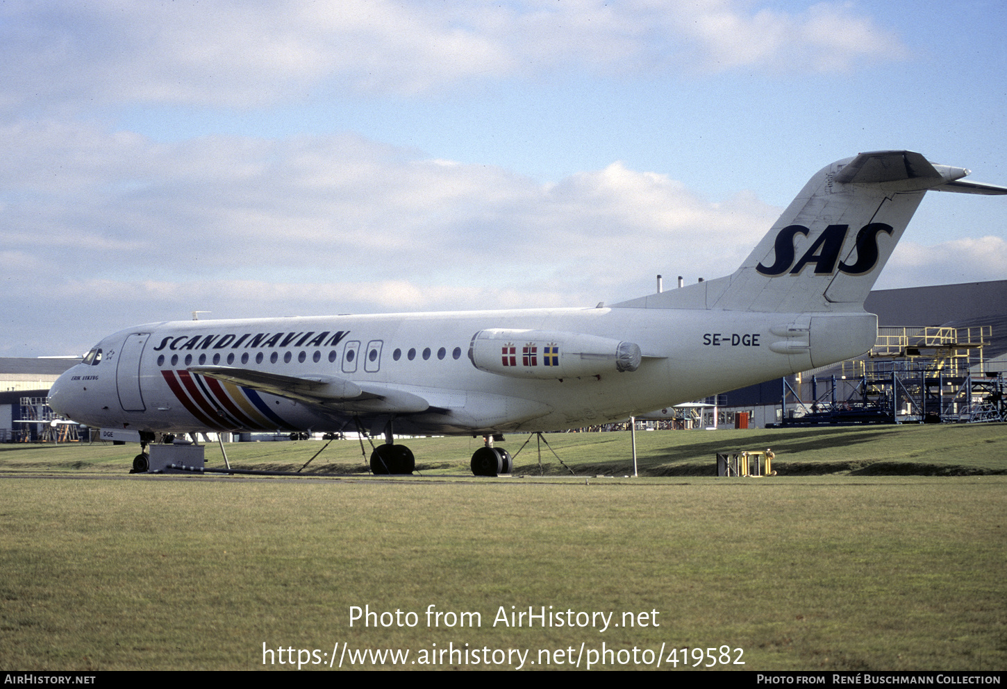 Aircraft Photo of SE-DGE | Fokker F28-4000 Fellowship | Scandinavian Airlines - SAS | AirHistory.net #419582