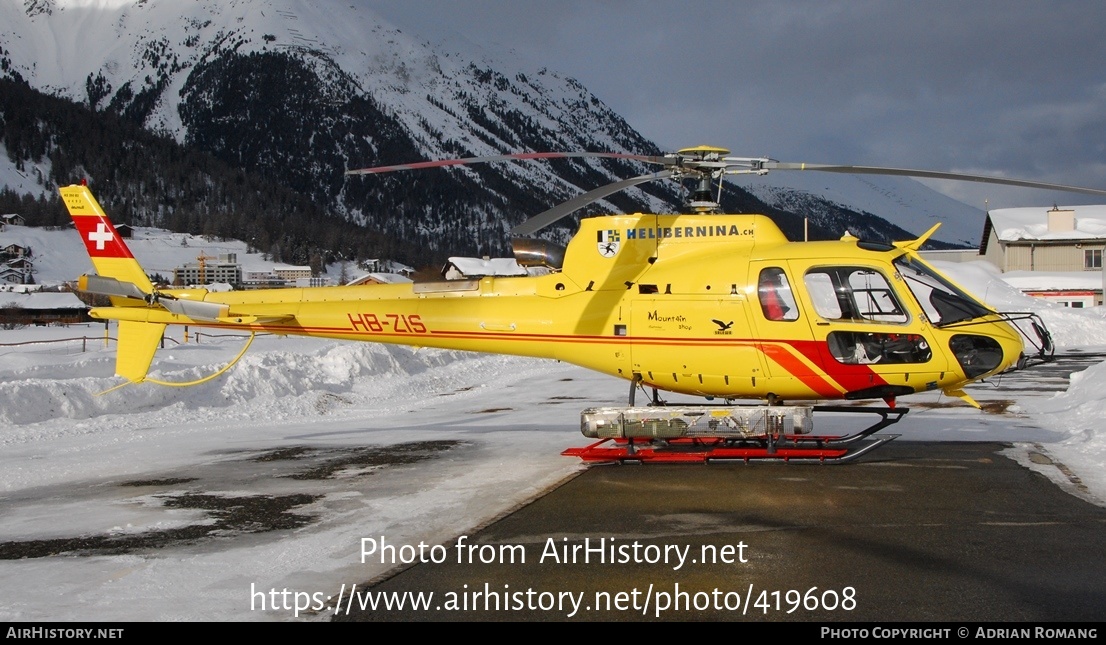 Aircraft Photo of HB-ZIS | Eurocopter AS-350B-3 Ecureuil | Heli Bernina | AirHistory.net #419608