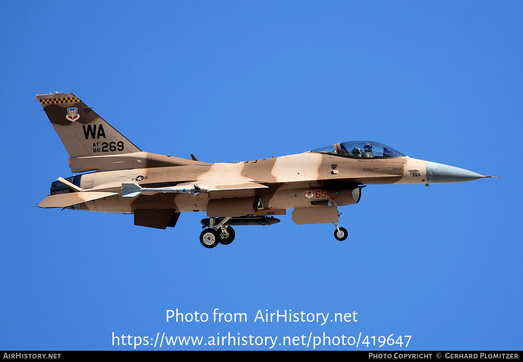 Aircraft Photo of 86-0269 / AF86-269 | General Dynamics F-16C Fighting Falcon | USA - Air Force | AirHistory.net #419647