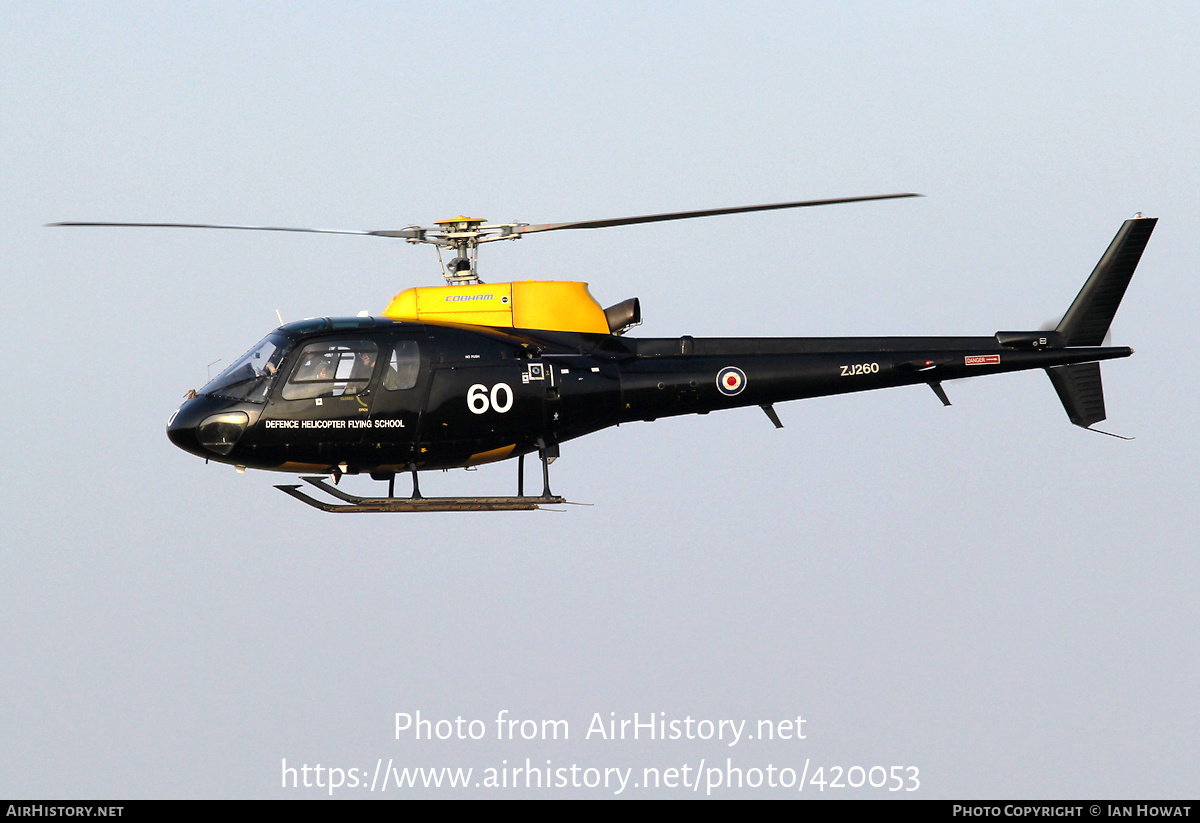 Aircraft Photo of ZJ260 | Eurocopter AS-350BB Squirrel HT1 | UK - Air Force | AirHistory.net #420053