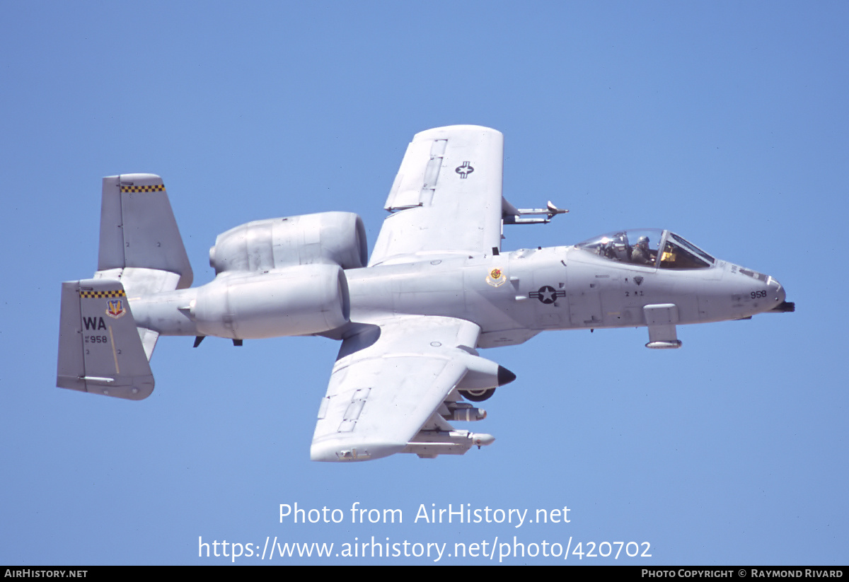 Aircraft Photo of 81-0958 | Fairchild A-10A Thunderbolt II | USA - Air Force | AirHistory.net #420702