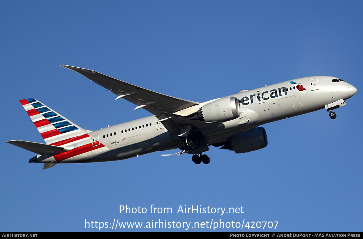 Aircraft Photo of N818AL | Boeing 787-8 Dreamliner | American Airlines | AirHistory.net #420707