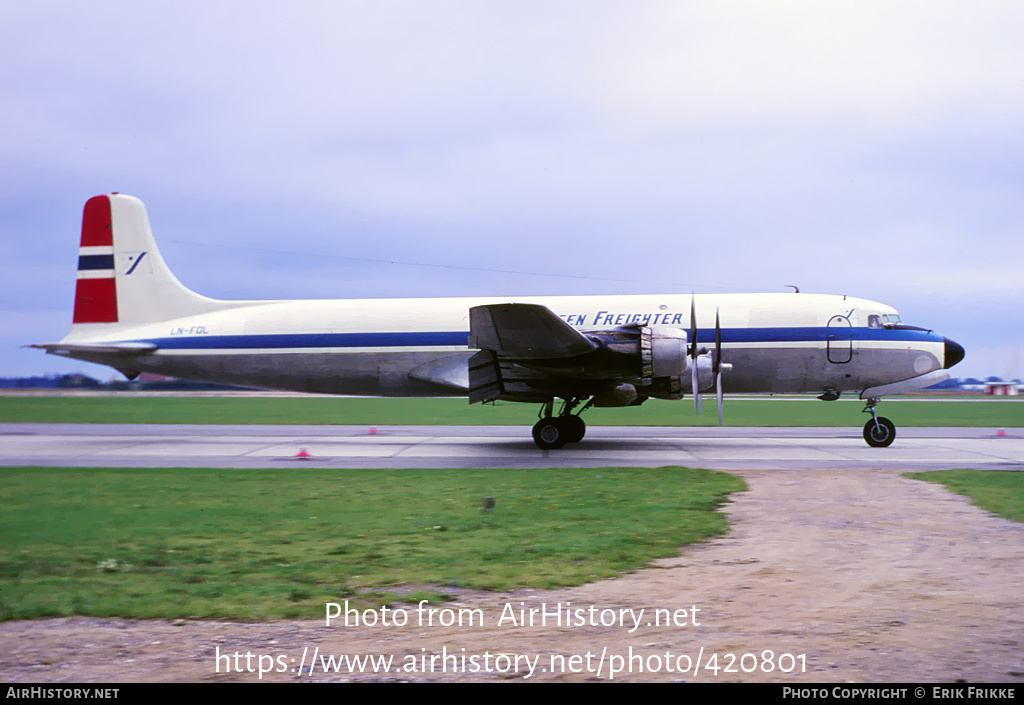 Aircraft Photo of LN-FOL | Douglas DC-6A | Fred. Olsen Freighter | AirHistory.net #420801