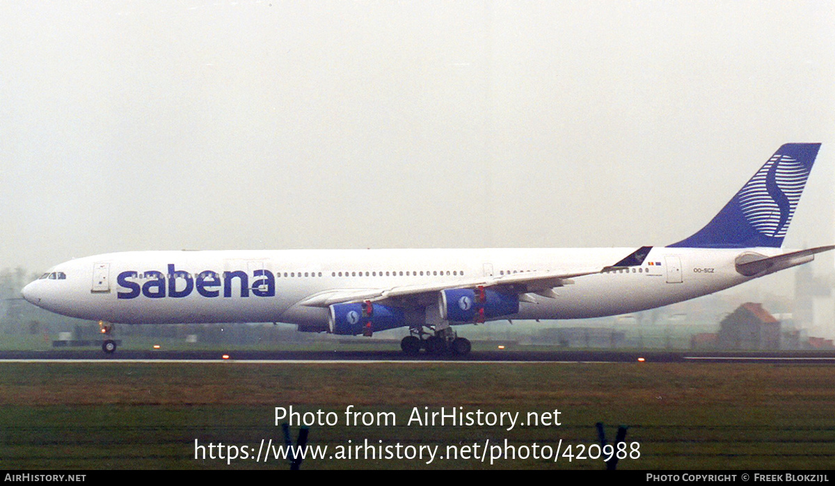 Aircraft Photo of OO-SCZ | Airbus A340-311 | Sabena | AirHistory.net #420988