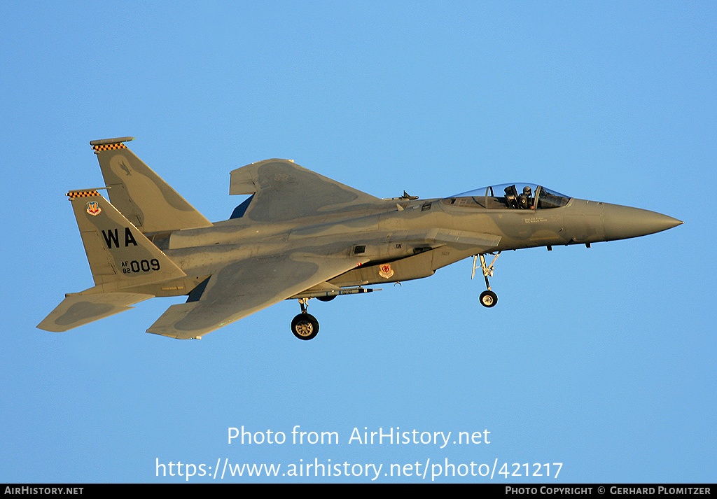 Aircraft Photo of 82-0009 | McDonnell Douglas F-15C Eagle | USA - Air Force | AirHistory.net #421217