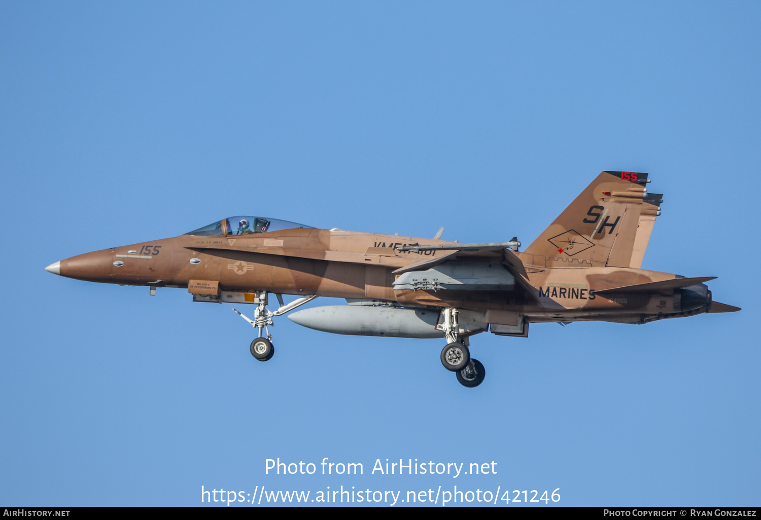 Aircraft Photo of 164050 / SH-155 | McDonnell Douglas F/A-18C Hornet | USA - Marines | AirHistory.net #421246