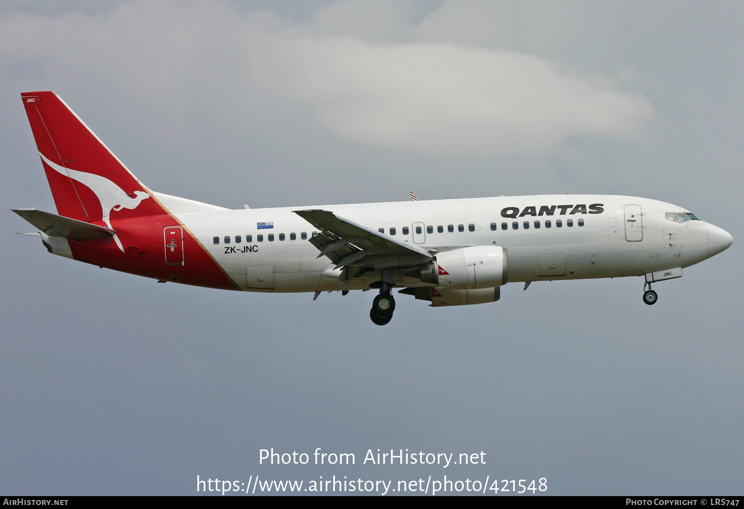 Aircraft Photo of ZK-JNC | Boeing 737-376 | Qantas | AirHistory.net #421548