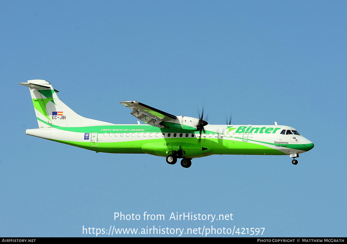 Aircraft Photo of EC-JBI | ATR ATR-72-500 (ATR-72-212A) | Binter Canarias | AirHistory.net #421597