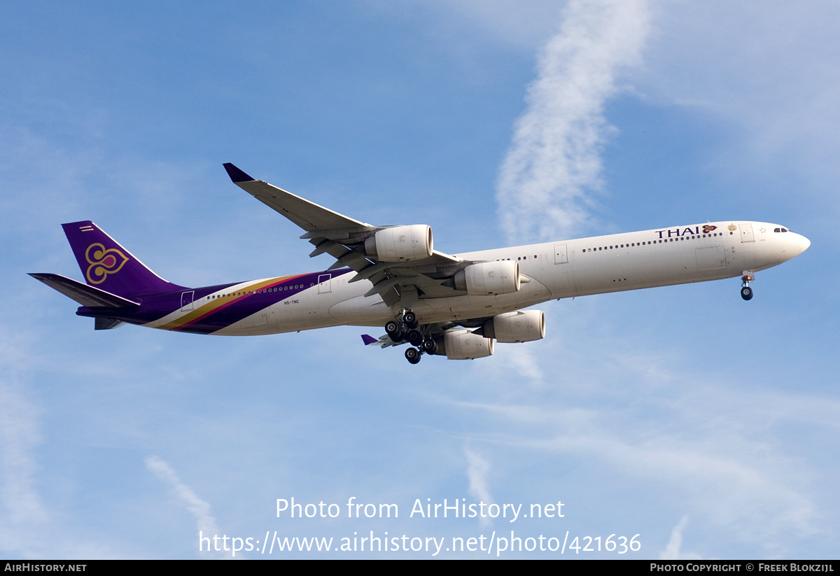 Aircraft Photo of HS-TNC | Airbus A340-642 | Thai Airways International | AirHistory.net #421636