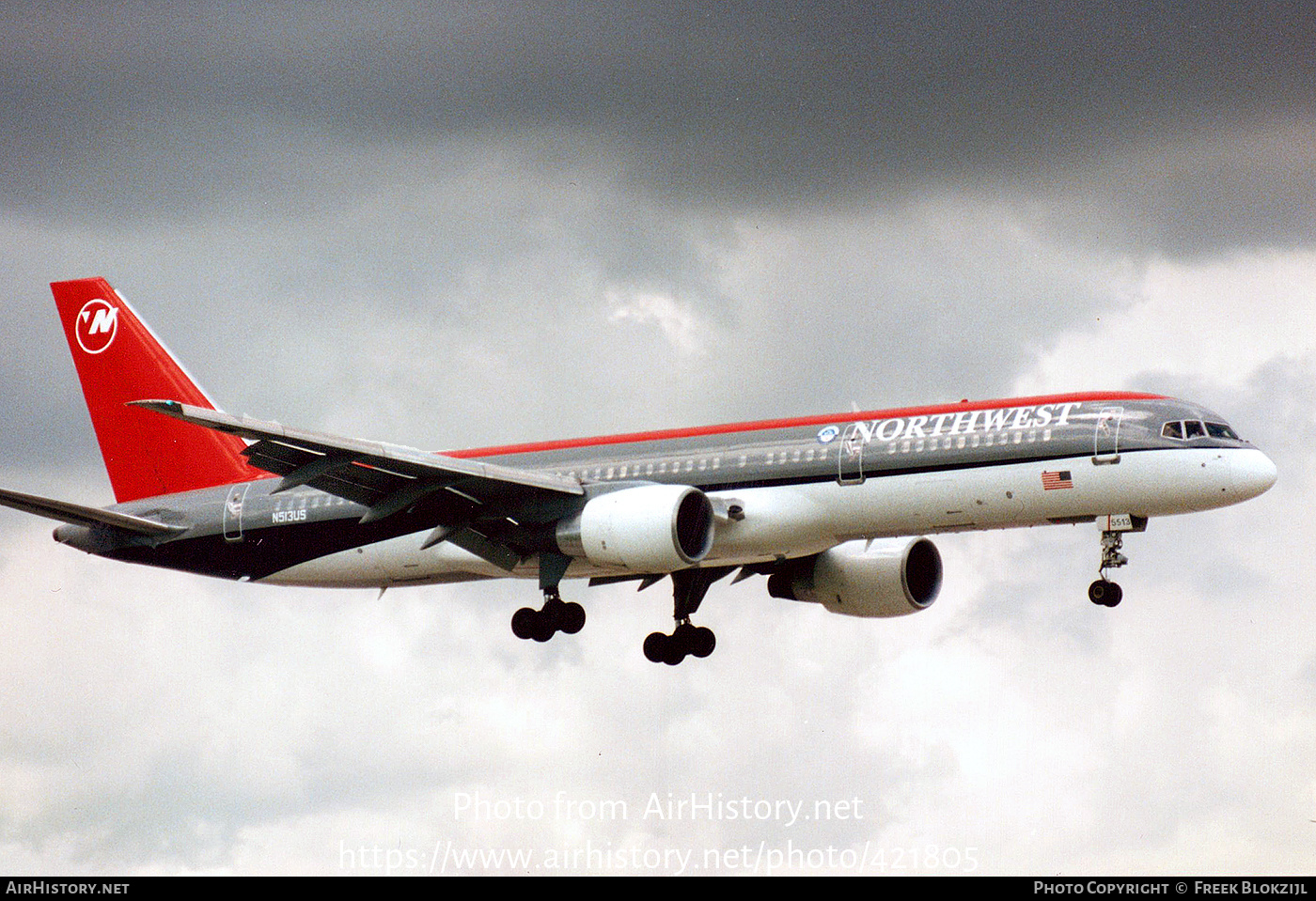 Aircraft Photo of N513US | Boeing 757-251 | Northwest Airlines | AirHistory.net #421805