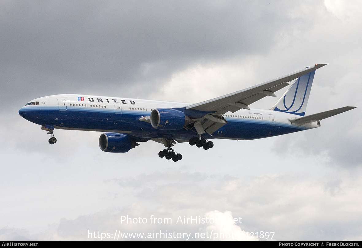 Aircraft Photo of N787UA | Boeing 777-222/ER | United Airlines | AirHistory.net #421897