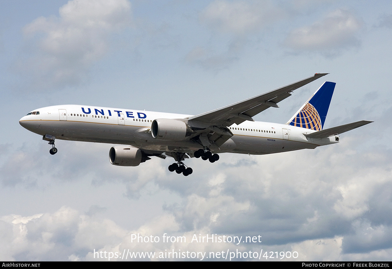 Aircraft Photo of N222UA | Boeing 777-222/ER | United Airlines | AirHistory.net #421900