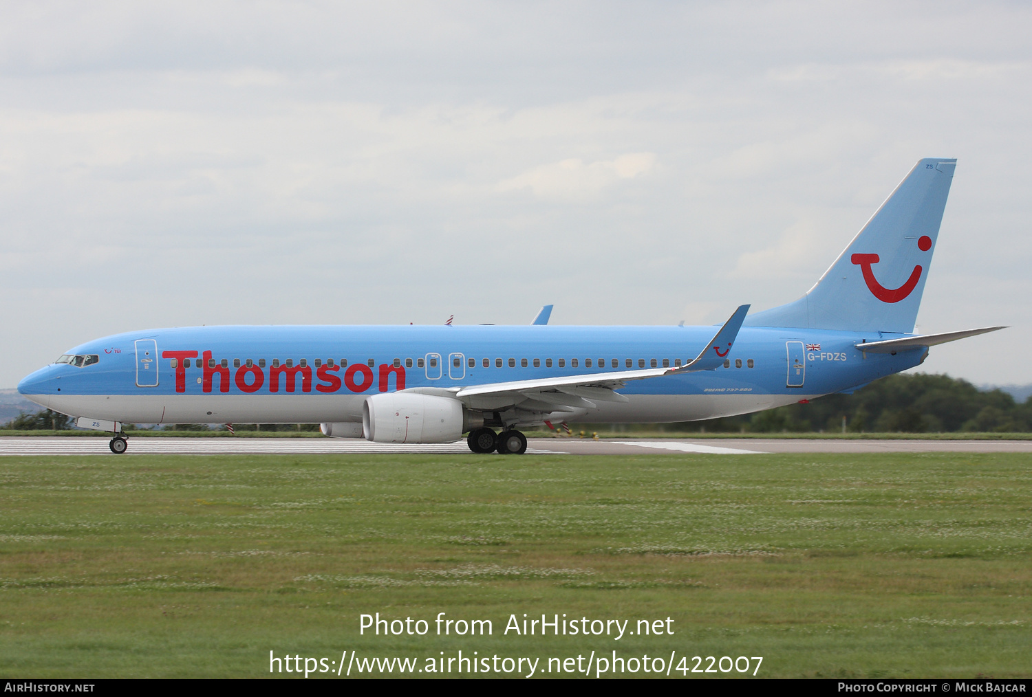 Aircraft Photo of G-FDZS | Boeing 737-8K5 | Thomson Airways | AirHistory.net #422007