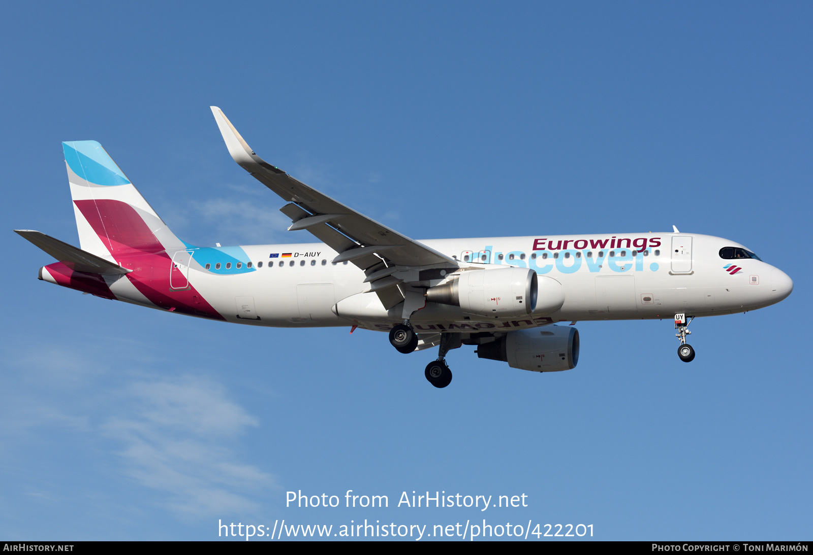 Aircraft Photo of D-AIUY | Airbus A320-214 | Eurowings Discover | AirHistory.net #422201