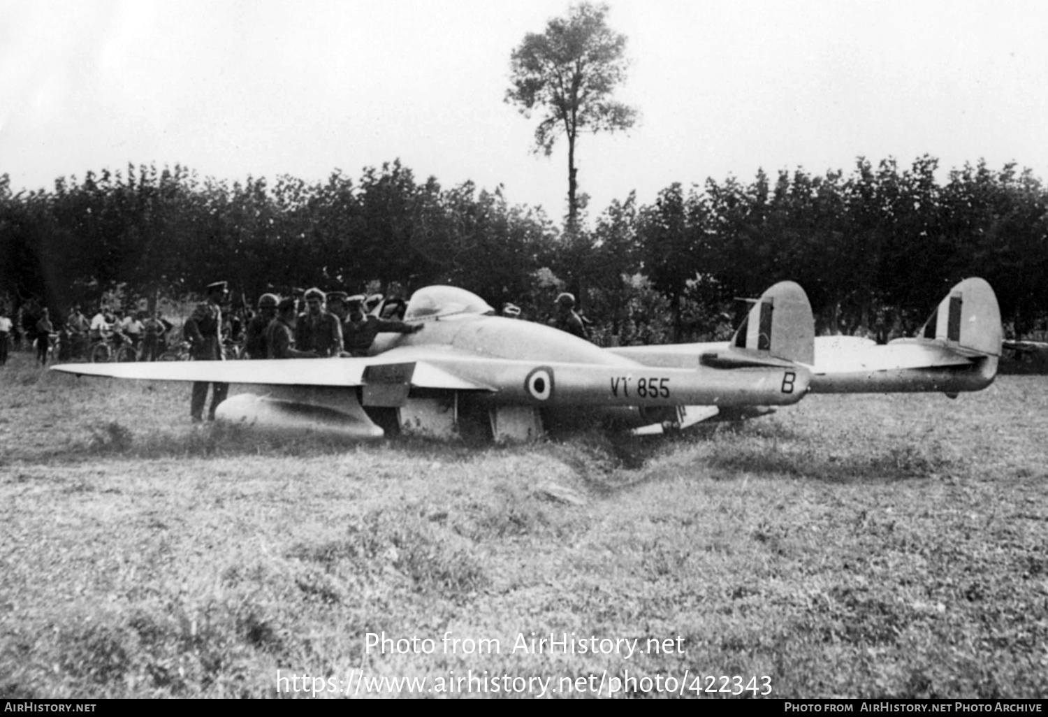 Aircraft Photo of VT855 | De Havilland D.H. 100 Vampire F3 | UK - Air Force | AirHistory.net #422343