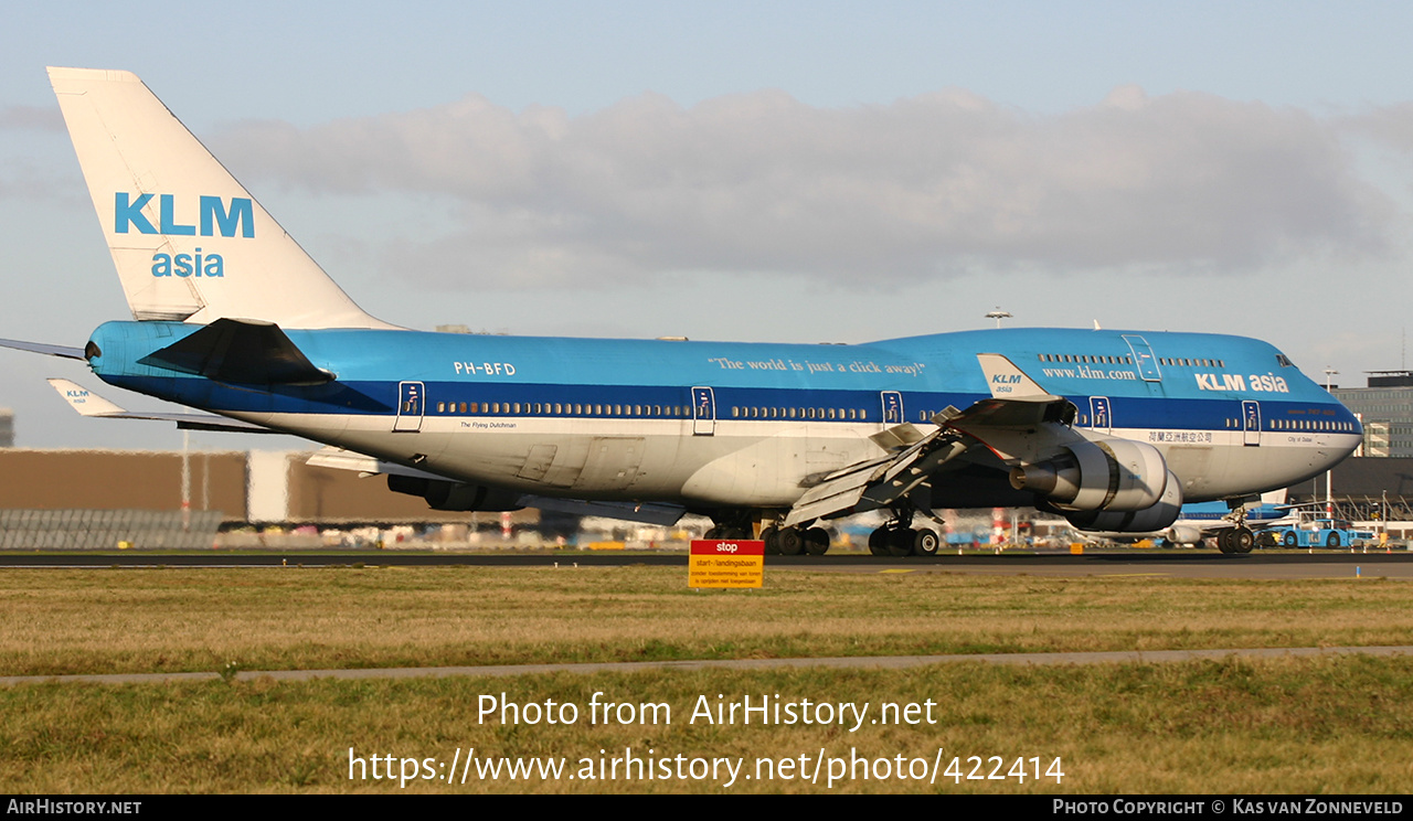 Aircraft Photo of PH-BFD | Boeing 747-406M | KLM Asia | AirHistory.net #422414