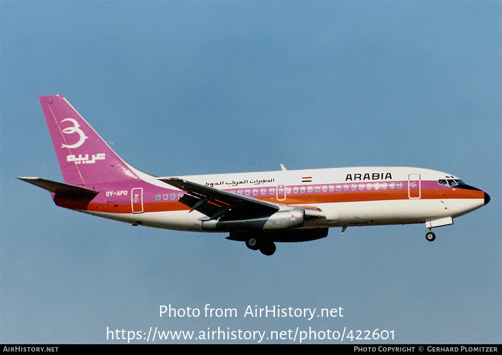 Aircraft Photo of OY-APO | Boeing 737-2L9/Adv | Arabia | AirHistory.net #422601