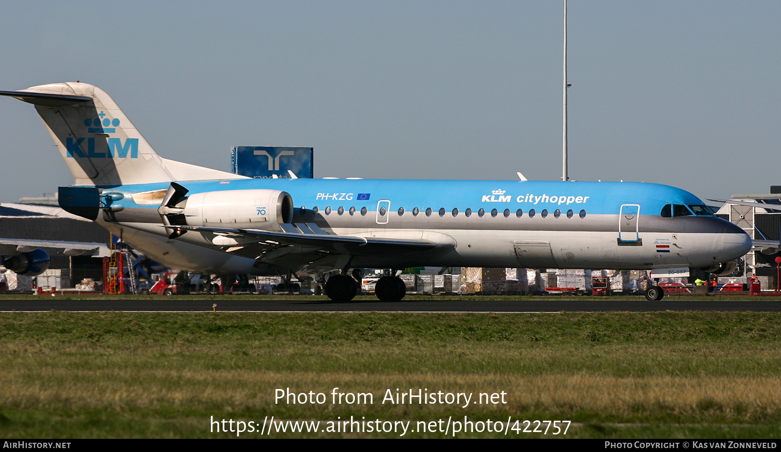 Aircraft Photo of PH-KZG | Fokker 70 (F28-0070) | KLM Cityhopper | AirHistory.net #422757