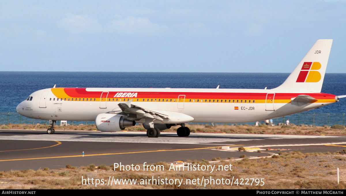 Aircraft Photo of EC-JDR | Airbus A321-213 | Iberia | AirHistory.net #422795