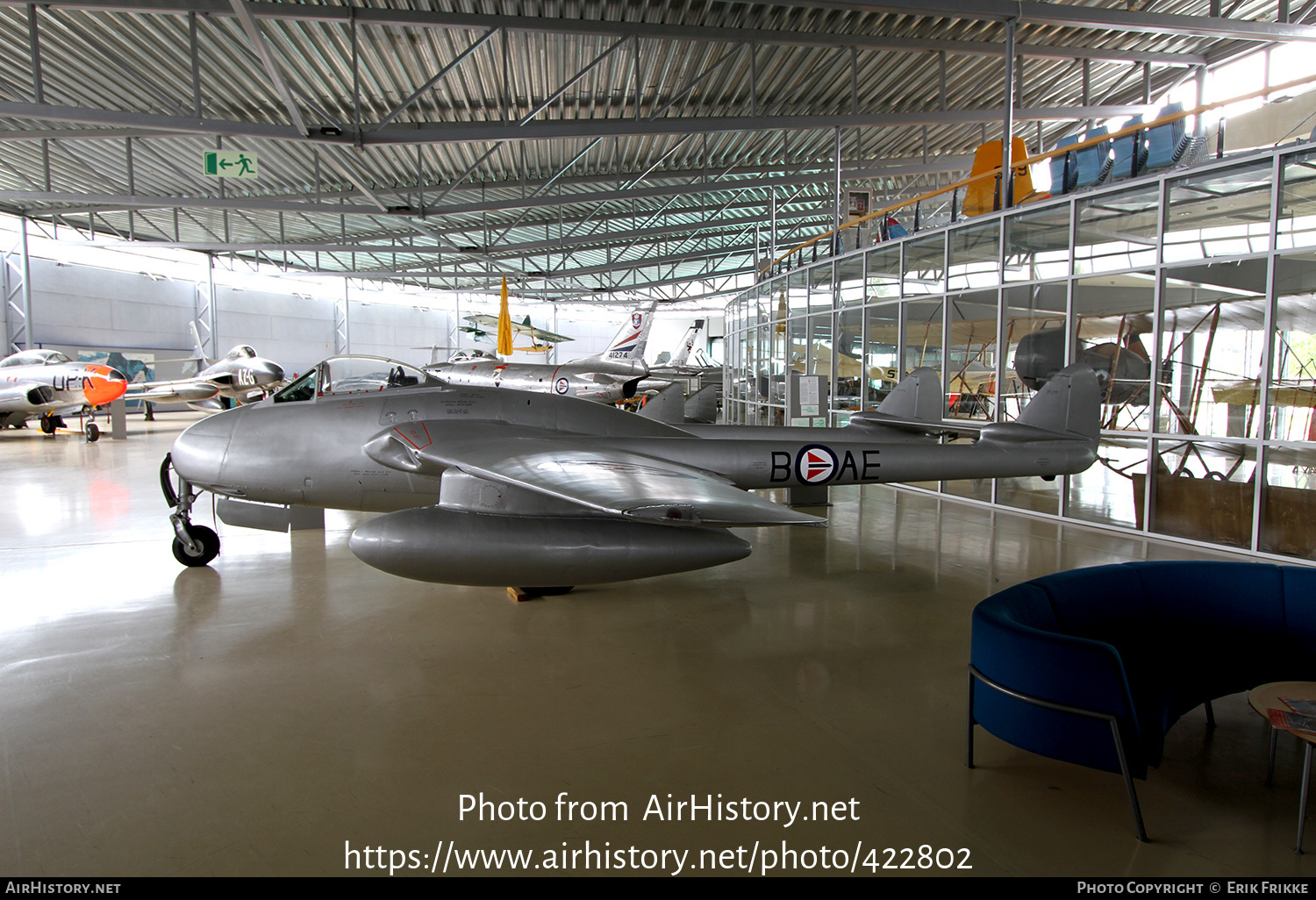 Aircraft Photo of P42408 | De Havilland D.H. 100 Vampire F3 | Norway - Air Force | AirHistory.net #422802