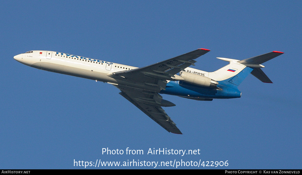 Aircraft Photo of RA-85835 | Tupolev Tu-154M | Pulkovo Airlines | AirHistory.net #422906