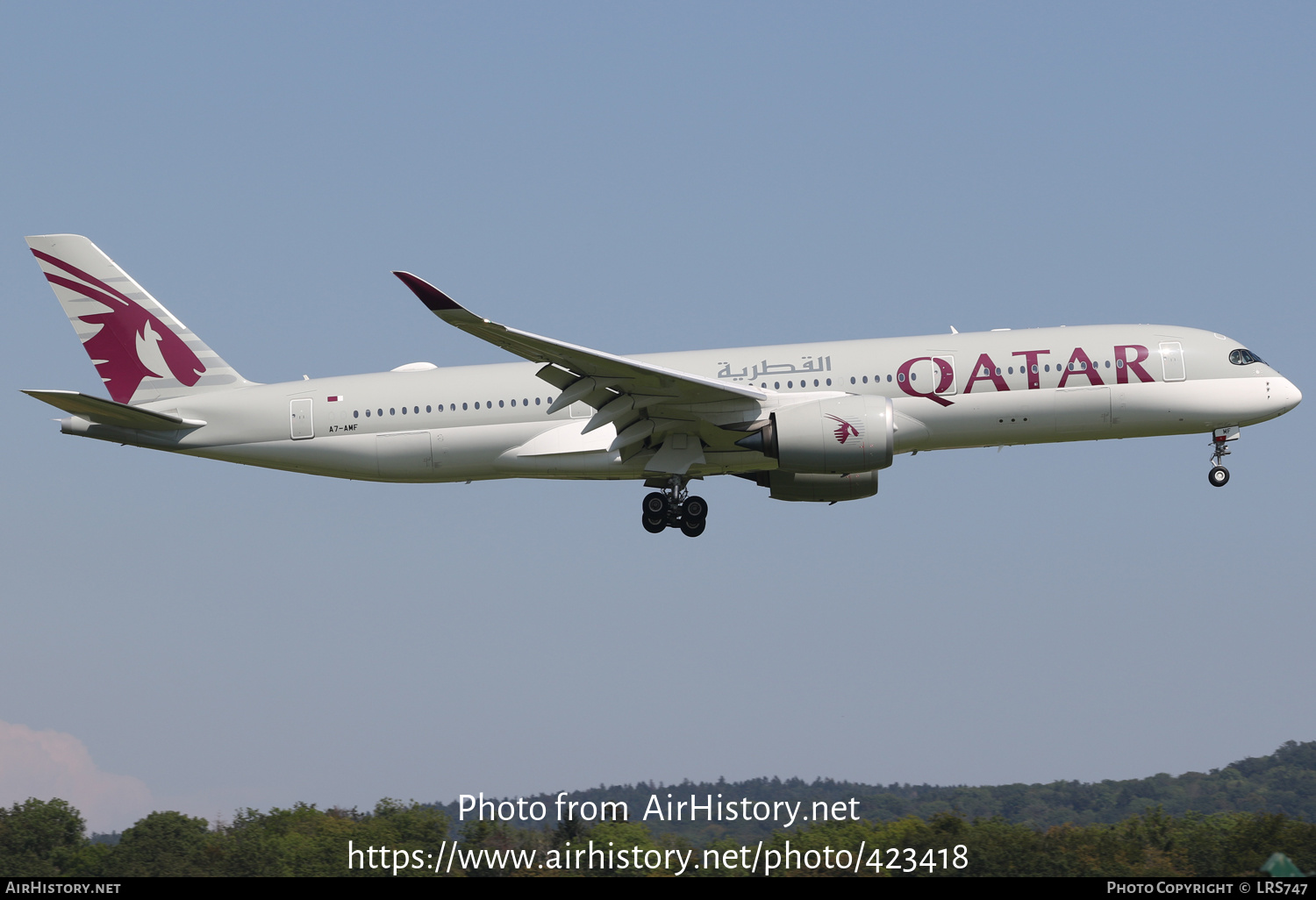 Aircraft Photo of A7-AMF | Airbus A350-941 | Qatar Airways | AirHistory.net #423418