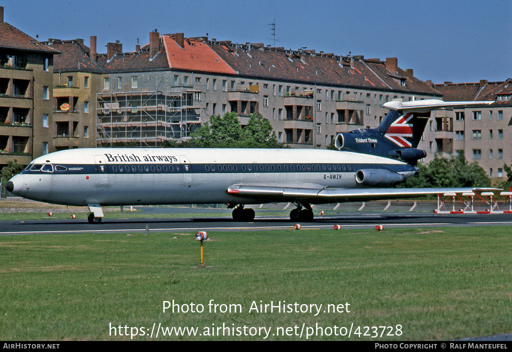 Aircraft Photo of G-AWZH | Hawker Siddeley HS-121 Trident 3B | British Airways | AirHistory.net #423728