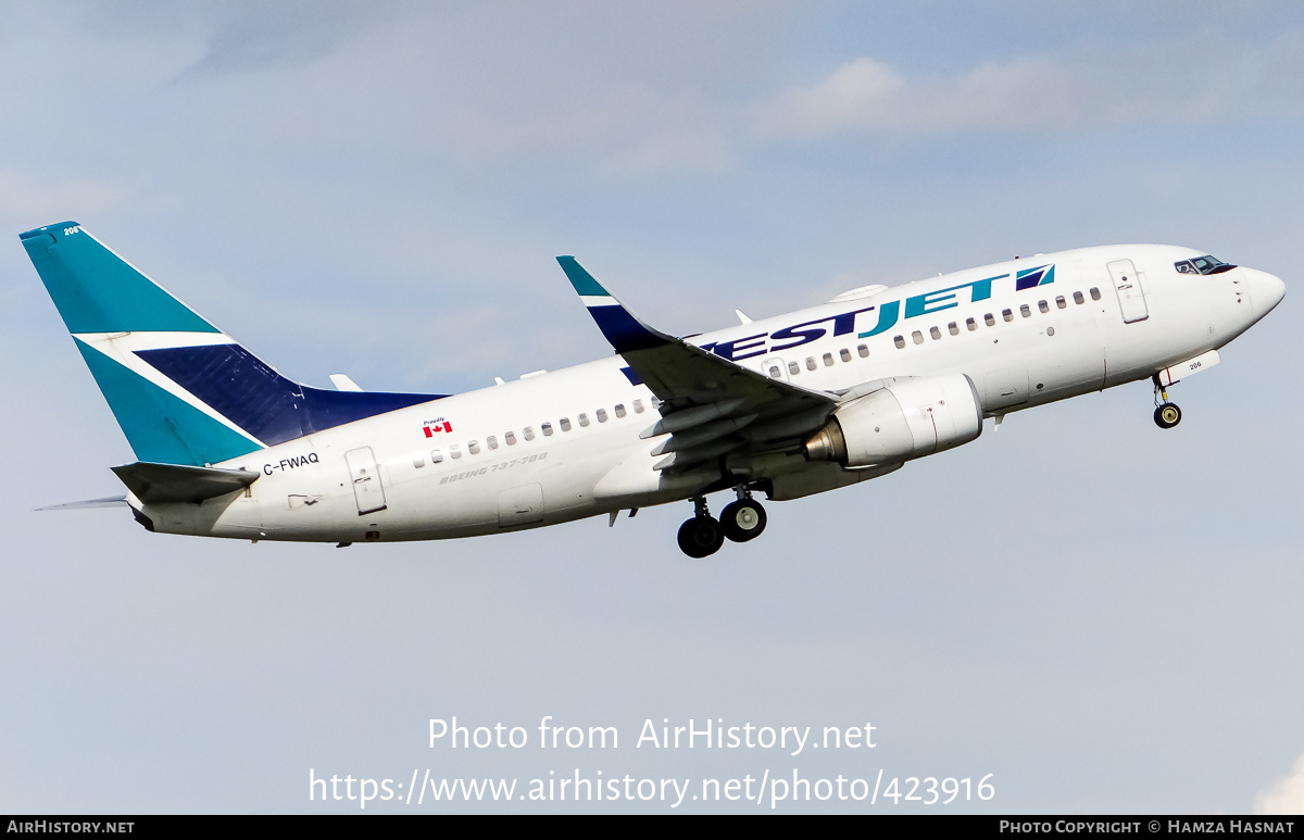 Aircraft Photo of C-FWAQ | Boeing 737-7CT | WestJet | AirHistory.net #423916