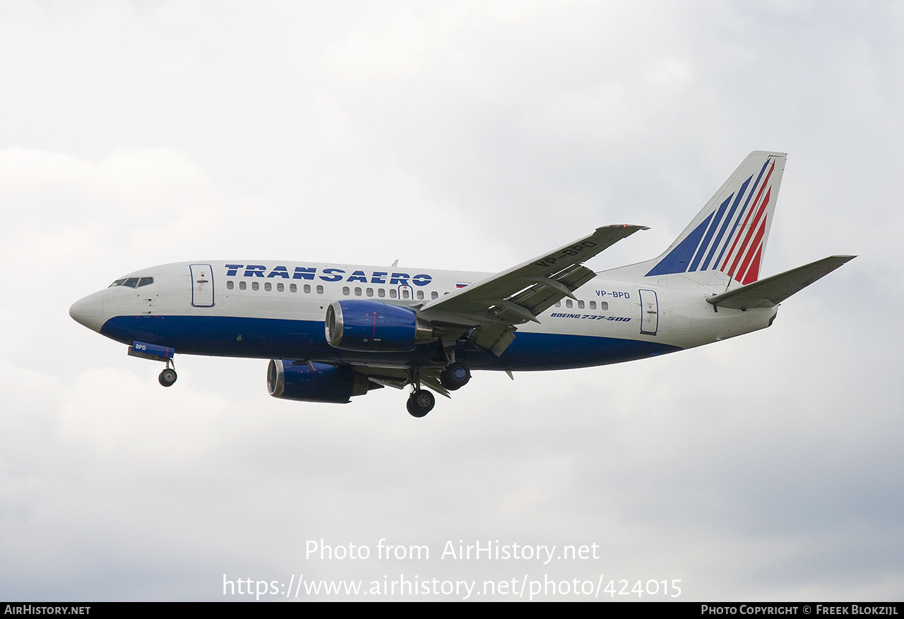 Aircraft Photo of VP-BPD | Boeing 737-5K5 | Transaero Airlines | AirHistory.net #424015