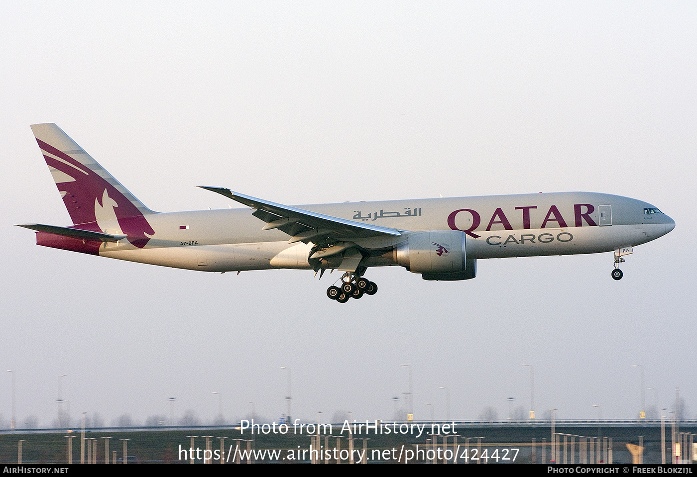 Aircraft Photo of A7-BFA | Boeing 777-FDZ | Qatar Airways Cargo | AirHistory.net #424427