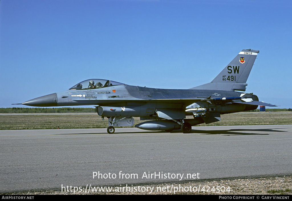 Aircraft Photo of 80-0491 / AF80-491 | General Dynamics F-16A Fighting Falcon | USA - Air Force | AirHistory.net #424504