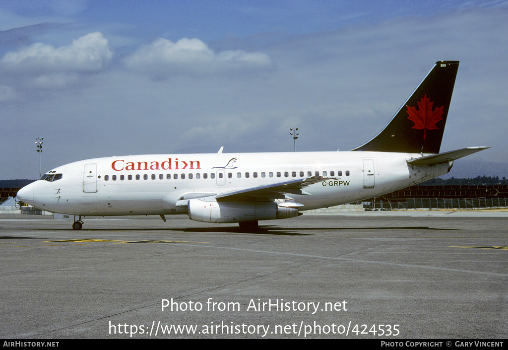 Aircraft Photo of C-GRPW | Boeing 737-275/Adv | Canadian Airlines | AirHistory.net #424535