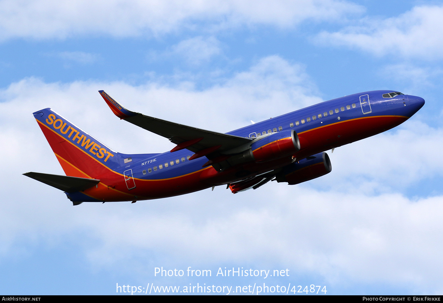 Aircraft Photo of N7721E | Boeing 737-7BD | Southwest Airlines | AirHistory.net #424874