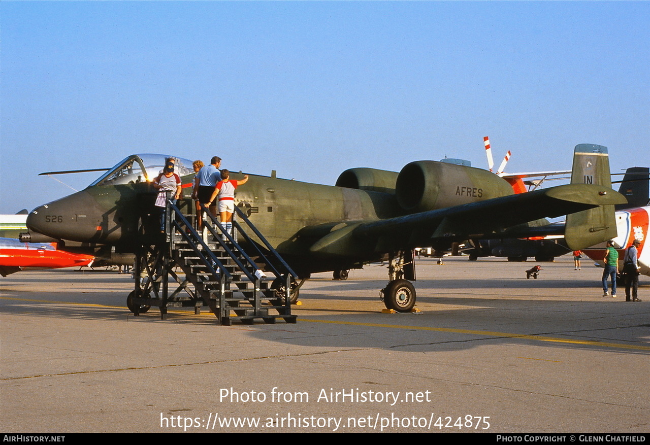 Aircraft Photo of 76-0526 / AF76-526 | Fairchild A-10A Thunderbolt II | USA - Air Force | AirHistory.net #424875