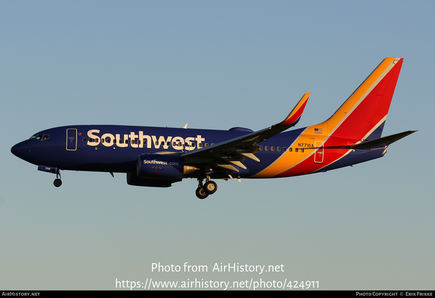 Aircraft Photo of N7716A | Boeing 737-76N | Southwest Airlines | AirHistory.net #424911