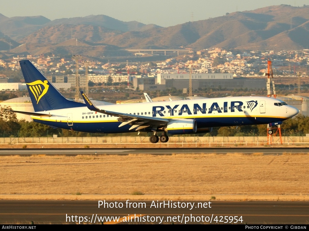 Aircraft Photo of 9H-QBW | Boeing 737-8AS | Ryanair | AirHistory.net #425954