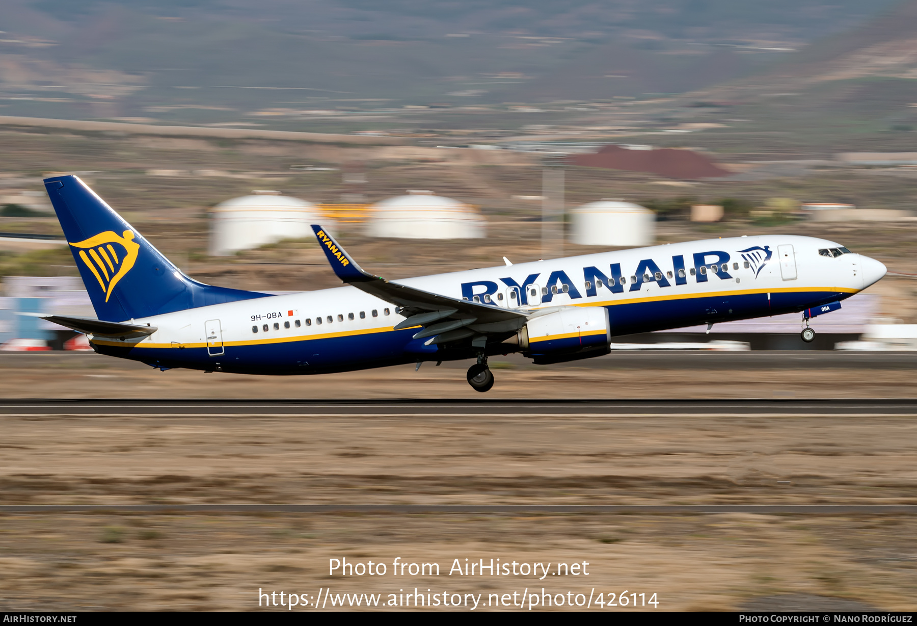 Aircraft Photo of 9H-QBA | Boeing 737-800 | Ryanair | AirHistory.net #426114