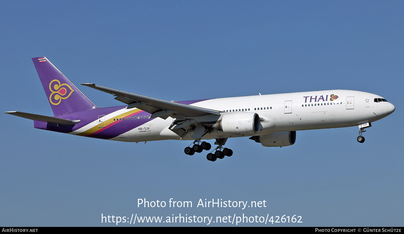 Aircraft Photo of HS-TJV | Boeing 777-2D7/ER | Thai Airways International | AirHistory.net #426162