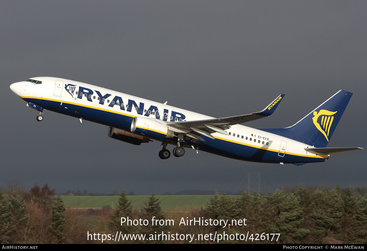 Aircraft Photo of EI-EFK | Boeing 737-8AS | Ryanair | AirHistory.net #426177