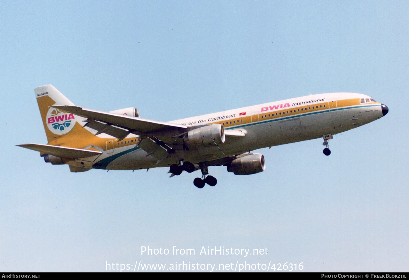 Aircraft Photo of N3140D | Lockheed L-1011-385-3 TriStar 500 | BWIA International | AirHistory.net #426316