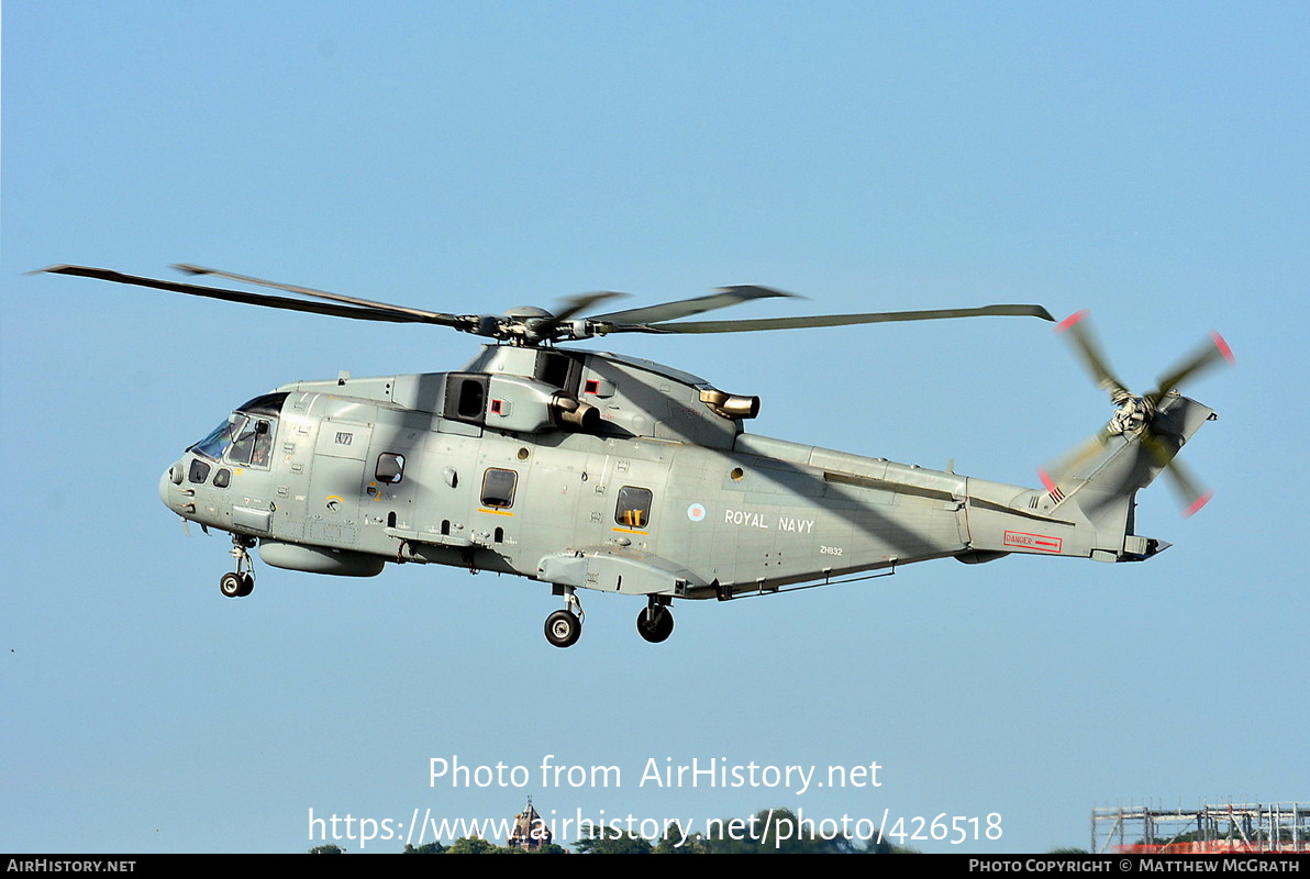 Aircraft Photo of ZH832 | EHI EH101-111 Merlin HM2 | UK - Navy | AirHistory.net #426518