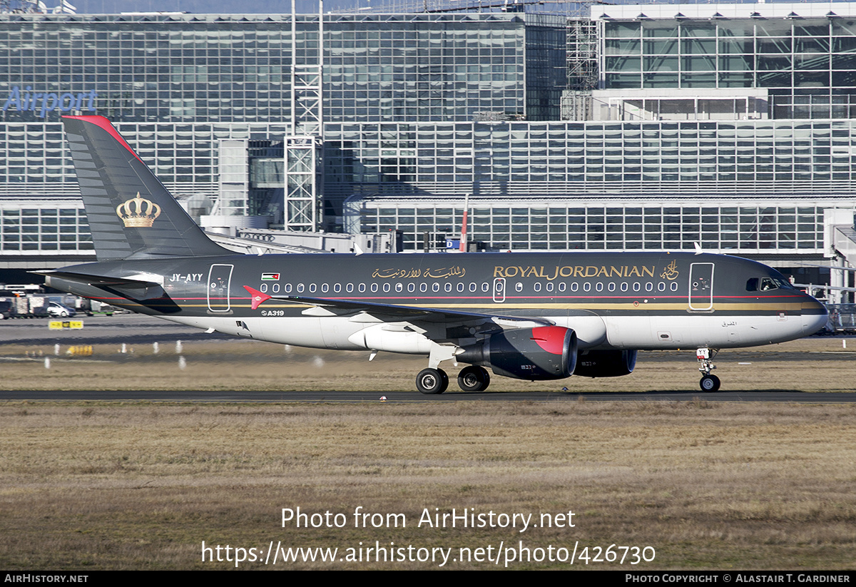 Aircraft Photo of JY-AYY | Airbus A319-112 | Royal Jordanian Airlines | AirHistory.net #426730