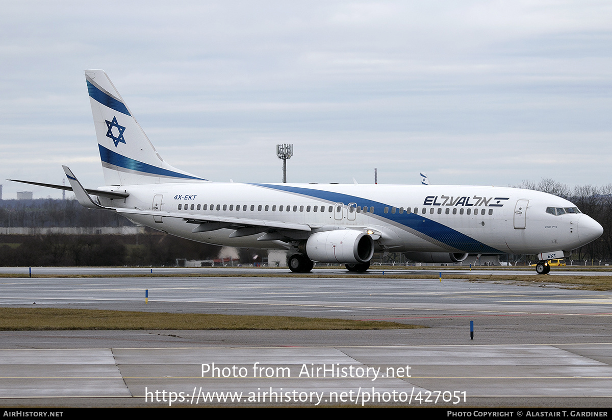 Aircraft Photo of 4X-EKT | Boeing 737-8BK | El Al Israel Airlines | AirHistory.net #427051