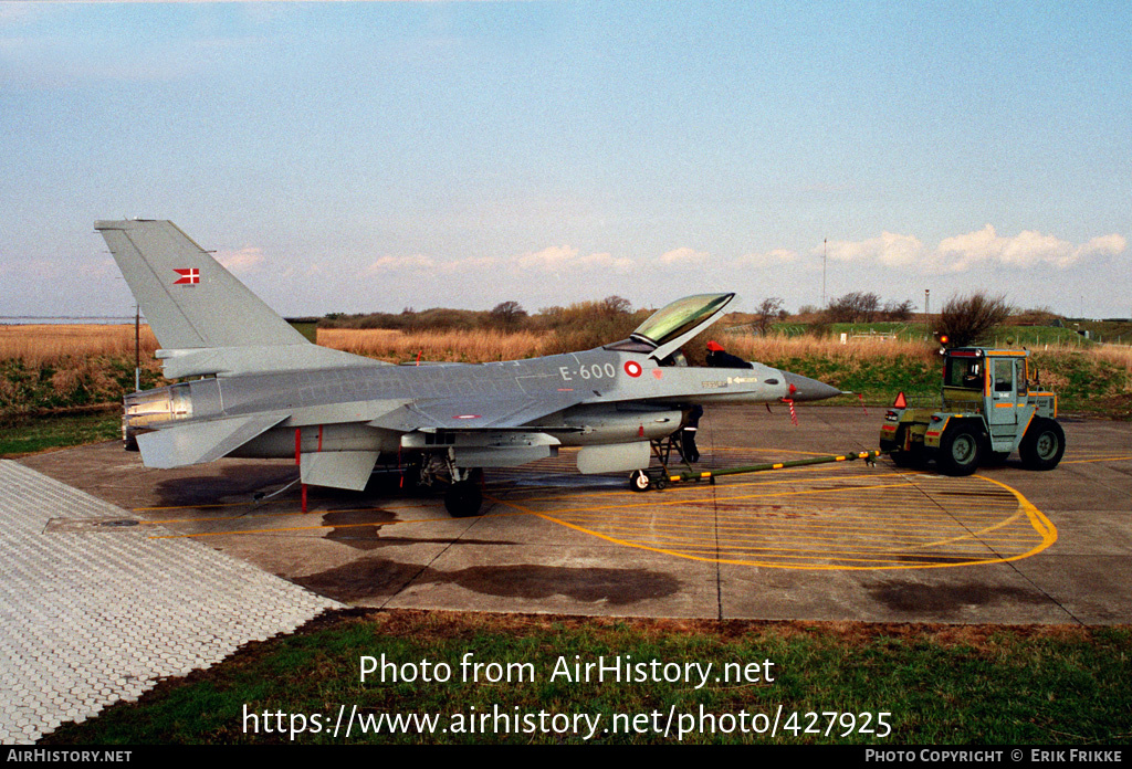 Aircraft Photo of E-600 | General Dynamics F-16A Fighting Falcon | Denmark - Air Force | AirHistory.net #427925